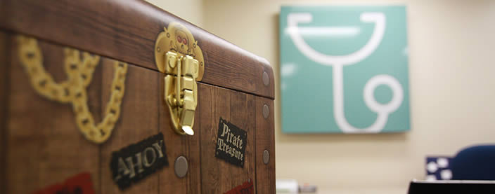 treasure chest sitting on desk